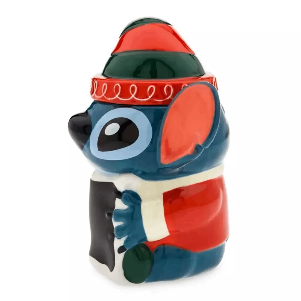 Elf Stitch Holiday Mug & Lid Disney Parks Lilo & Stitch NEW NIB Christmas Santa